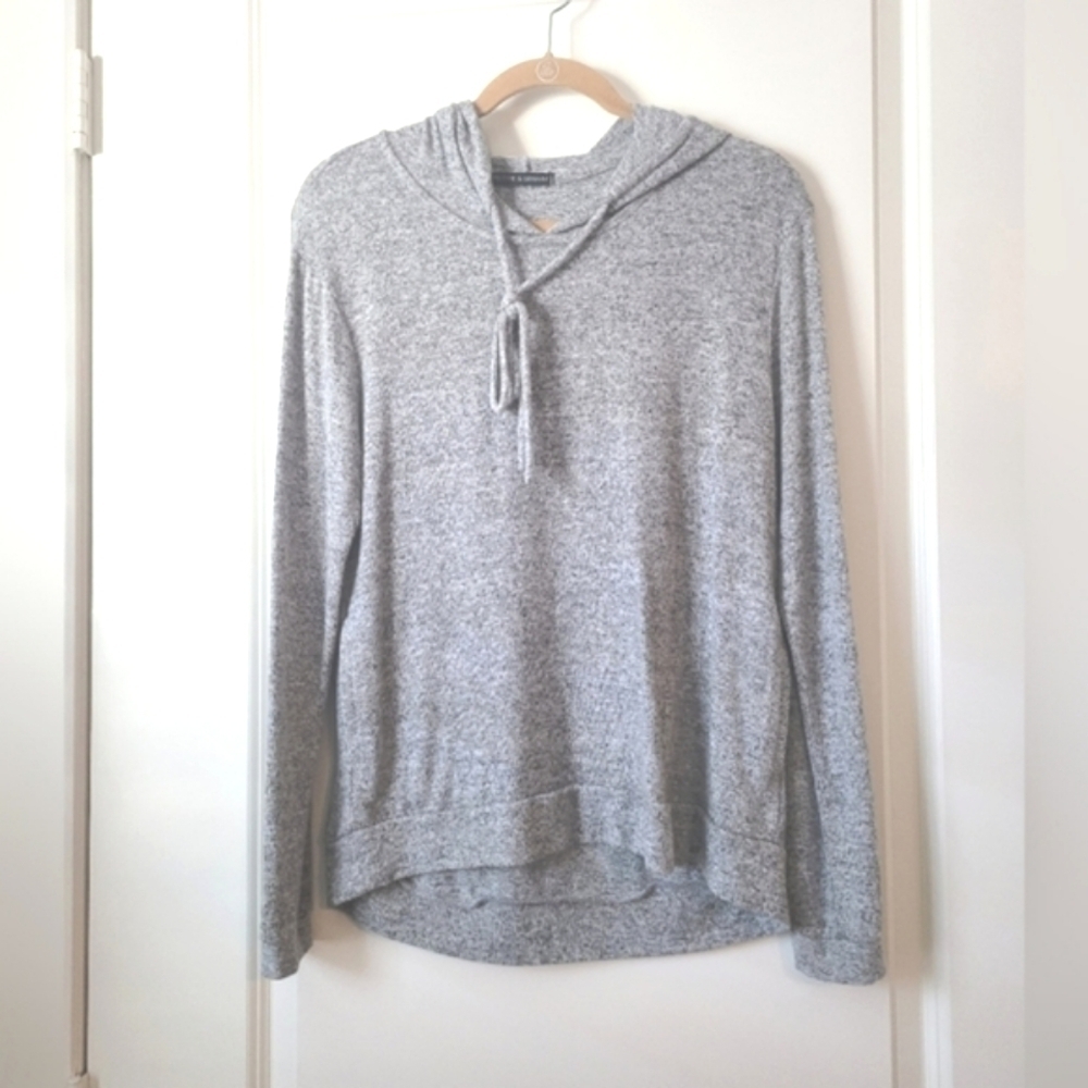 Harlowe & Graham Cozy Softspun Pullover Hoodie Grey Medium